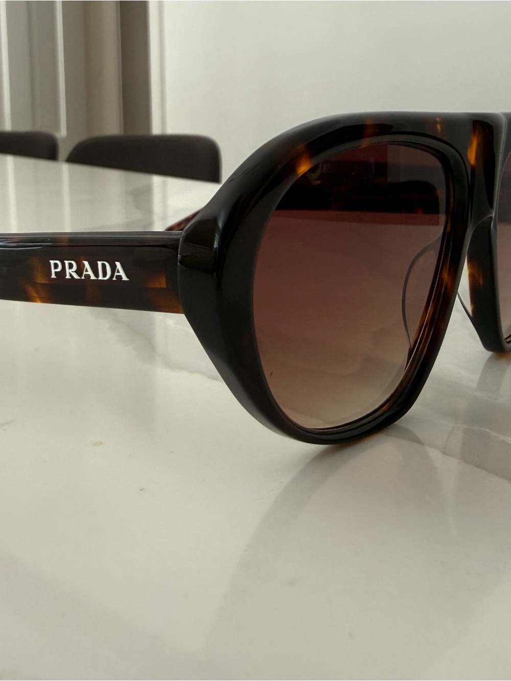 Prada Tortoiseshell Frame Sunglasses with Brown Gradient Lenses